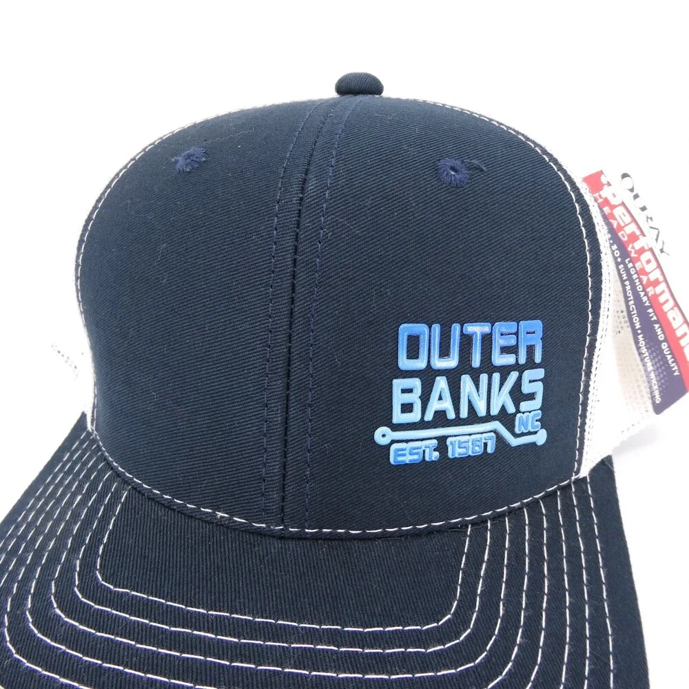 Outer Banks Hat Mens Blue Trucker One Size Adjustable Snapback Carolina Cap‎ New